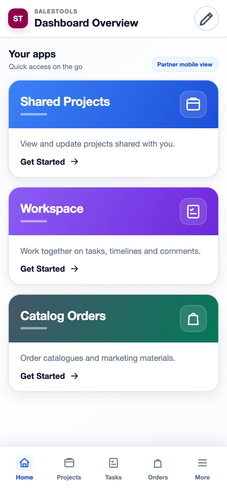 SalesTools Dashboard für Partner